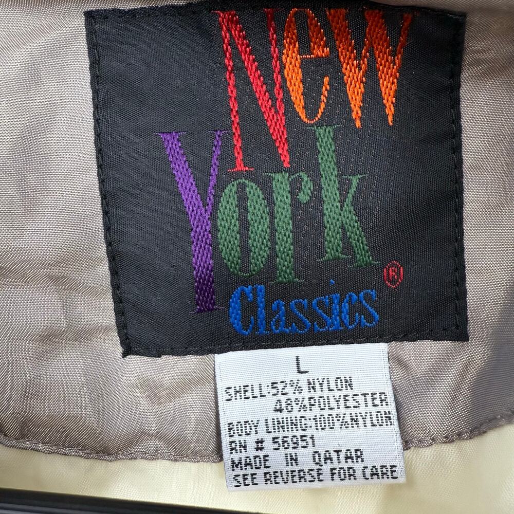 New York Classics Sz Large Vintage 1980s 90s Windbreaker Track Suit Jacket Top - Picture 2 of 10